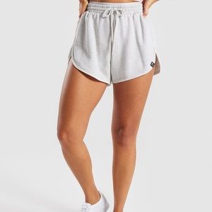 Gymshark Heather Dual Band Shorts- Light Grey Marl